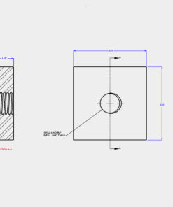 2″ X 2″ X 1/2″ Tapped 5/8″ – 11 UNC